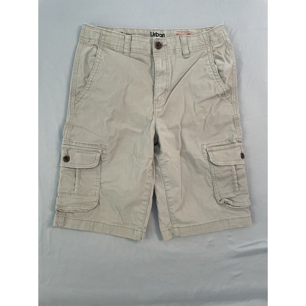 Urban Pipeline Shorts Boys Size 28 Beige Cargo Super flex Hits At The Knee Stain